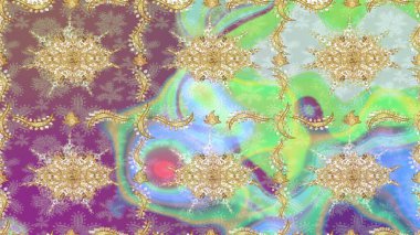 Klasik raster şablonu. Tarafsız ve altın desenli. Tekrarlayan ögelerle soyut arkaplan çiz.