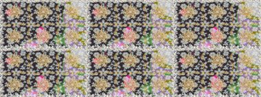 Raster geleneksel oryantasyon süsü. Kusursuz klasik altın desen. Altın elementlerle gri renklerde altın desen.