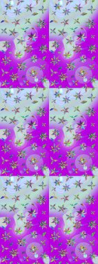 Çiçekli güzel suluboya desen. Raster illüstrasyonu. Tarafsız ve mor renklerde.