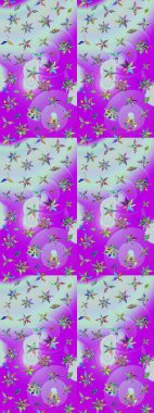 Çiçek deseni. Raster illüstrasyonu. Chichi 'nin kumaş kalıbını çiz. Renkli Bahar Teması eskiz kalıbı. Düz Çiçek Elementleri Tasarımı.