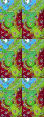 Renkli Bahar Teması eskiz kalıbı. Düz Çiçek Elementleri Tasarımı. Raster..