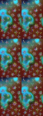 Çiçekler suluboya eskiz deseni. Raster Stili kumaş deseni.