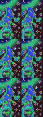 Şekil verilmiş çiçeklerle eskiz deseni. Süslü zentangle çizim dokusu, soyut çiçeklerle süslenmiş. Çiçek deseni duvar kağıdı, şablon dolguları ve web sayfası arkaplanı için kullanılabilir.