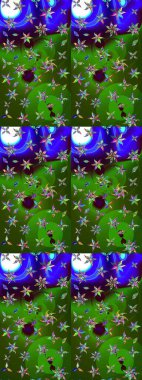 Raster çiçek desenli çiçek deseni, yapraklar, dekoratif elementler, sıçrama, lekeler, el çizimi kontur çizgileri ve Doodle çizim stili, grafik raster çizim çizimi.