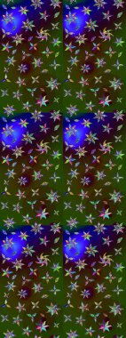 Yeşil ve kahverengi renklerde karalamalı çiçek desenleri. Raster illüstrasyonu.