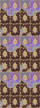 Geleneksel klasik altın desen. Raster oryantal süs. Barok tarzında eskiz oryantal süsü. Altın elementlerle kahverengi renklerde altın desen.