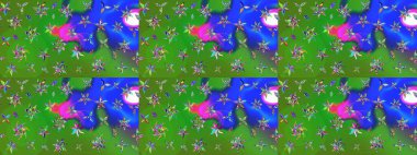 Yeşil ve mavi lale çiçekli Raster eskiz deseni. Karşılama ya da düğün geçmişi olarak kullanılabilir. Paket kağıdı için en iyisi. Doğal kozmetik ürünleri, parfüm, çiçekçi dükkanı için bahar ihalesi tasarımı.