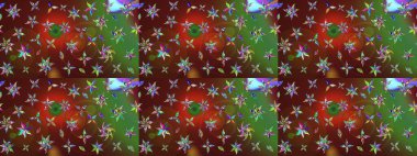 Robot resim. Küçük renkli çiçekler. Çiçekli bahar çiçekleri. Küçük çiçekte güzel bir desen. Motley illüstrasyonu. Moda baskıları için zarif bir şablon.