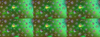 Düz Çiçek Elementleri Tasarımı. Raster illüstrasyonu. Güzel kumaş deseni. Çiçek desenli çizim. Asya tekstil tarzında. Renkli Bahar Teması çizim şablonu.