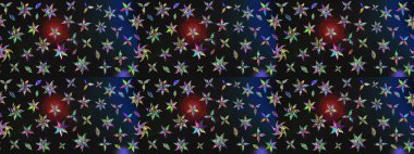 Gri ve mavi renkte çiçekler. Düz Çiçek Elementleri Tasarımı. Raster illüstrasyonundaki çiçek desenli çizim. Renkli Yaz Teması çizim şablonu.