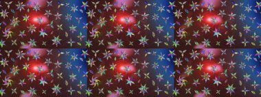 Parlak çiçekli halı deseni kahverengi ve mavi renklerde..