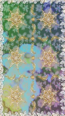 Tarafsız ve gri renkler ve altın elementler. Çiçek desenli altın metal. Raster altın çiçek süsü brokar kumaş ve cam desenli. Kusursuz altın desen.