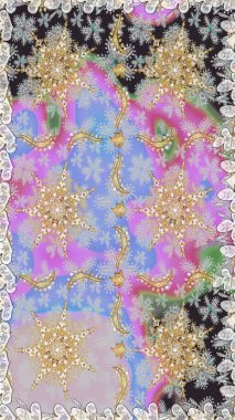 Gri ve nötr yerine altın rengi klasik barok çiçekli desenler. Süslü raster dekorasyonu. Gri ve nötr renklerde altın element. Lüks, kraliyet ve Viktorya dönemi konsepti.