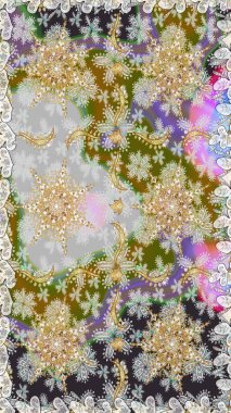 Gri ve nötr renklerde altın element. Damask kusursuz yinelenen arkaplan. Doku arka planında altın duvar kâğıdı. Barok tarzında altın çiçekli süs..