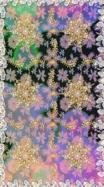 Doğu tarzı arabesk tarzında altın elementler. Tarafsız ve gri renklerde kusursuz desen. Kusursuz altın desenli bukleler. Raster altın pürüzsüz desen.