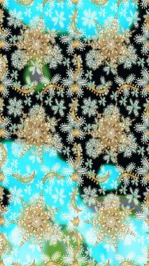 Tarafsız ve mavi renklerde, altın elementli klasik, pürüzsüz desen. Noel 2019, kar tanesi, yeni yıl.