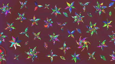 Çiçek ve yapraklı çiçek deseni. Raster illüstrasyonu. Küçük çiçekli şirin desen.