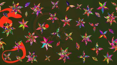 Şatafatlı bahar bahçesi dokusu. Flower eskiz arka planı. Raster illüstrasyonu. Çiçek deseni.