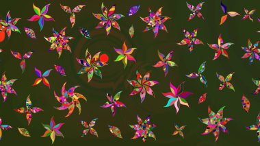 Desen, çizim, çiçek sınırı. Eski moda arka plan. Güzel, parlak, pürüzsüz kumaş, tuval. Çiçek çelengi. Kıvırcık, parlak örgü. Raster illüstrasyonu.