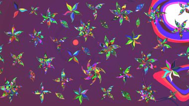 Çiçek kompozisyonu, el boyası, hassas şablon. Manzaralı çiçek deseni. Sevgililer günü ve tebrik kartı konsepti için şık bir davetiye. Üst görünüm, yumuşak mor ve yeşil renk.