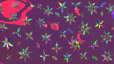 Tekstil için figür. Yapraklı çizim şekli. Şirin, zarif çiçekler Raster illüstrasyonu. Poster ya da kapak için arka plan. Davetiye ve kartpostal tasarımı için dekoratif çiçek unsurları.