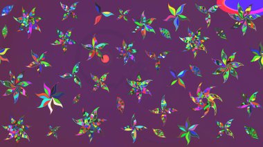 Raster geleneksel halk çiçekleri mor ve yeşil renkli tekstil tasarımları için. Üzerinde gelincikler ve vadi zambakları olan renkli çiçek desenli nakış..