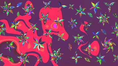 Düzenlenebilir. Mor çizim deseni suluboya şeklinde pembe çiçekler, tasarım unsurları. Düğün davetiyeleri için çiçek deseni, tebrik kartları, hatıra defteri, baskı, hediye paketi, imalat.