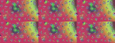 Anti-stres için soyut örnek sayfası. Raster illüstrasyonu. Pembe ve yeşil renklerde.