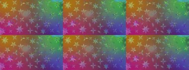 Çiçekli karalama şeklinde Raster çiçek deseni. Yumuşak, yaz çiçekli arka plan. Kahverengi ve mor renkte çiçekler.