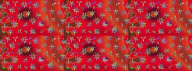 Raster illüstrasyonundaki çiçek desenli çizim. Güzel kumaş deseni. Renkli Bahar Teması eskiz kalıbı. Düz Çiçek Elementleri Tasarımı.