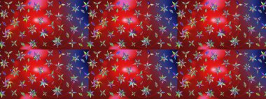 Taslak dekoratif arka plan, çiçek mandala. Çiçek. Raster illüstrasyonu. Kırmızı ve mavi renklerde.