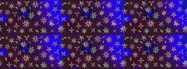 Manzaralı çiçek deseni. Çiçek kompozisyonu, el boyası, hassas şablon. Üst manzara, yumuşak kahverengi ve mavi renk. Sevgililer günü ve tebrik kartı konsepti için şık bir davet.