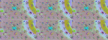 Yapraklı çiçekler ve doğal ve gri renklerde papatya çiçekleri. Eskiz arkaplan modeli. Raster - stok.