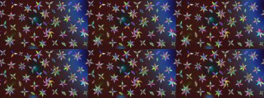 Soyut etnik raster çizim kalıbı. Kabile sanatı boho baskısı, klasik çiçek arkaplanı. Arkaplan dokusu, duvar kağıdı, kahverengi ve mavi renkli çiçek teması.