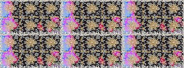 Raster illüstrasyonu. Kusursuz soyut bir arkaplan. Oriental raster klasik gri ve altın desenli.