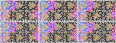 Kına dövmeli süs çiçekleri, altın çıkartmalar, mehndi ve yoga tasarımı, kartlar ve parmak izleri. Gri renkli desen. Raster altın mehndi kusursuz desen.