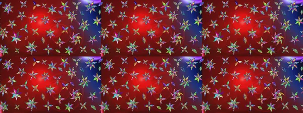 Raster illüstrasyonundaki çiçek desenli çizim. Suluboya tarzında kırmızı ve kahverengi renkte çiçekler.