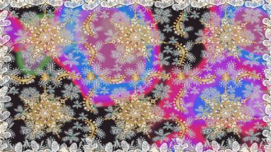 Geleneksel oryantasyon süsü. Gri ve nötr renklerde altın elementlerle kusursuz desen. Klasik raster sarısı, kusursuz desen. Klasik vintage arkaplan.