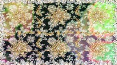 Raster geometrik arka plan. Senin tasarımın için, duvar kağıdı. Altın rengi, kusursuz çizim. Tarafsız ve gri renklerde altın çiçekli altın desenler.