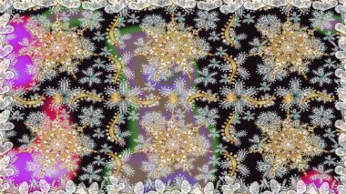 Gri ve nötr renklerde altın desenler ve altın elementler. Kusursuz klasik raster altın desenli. Klasik klasik klasik arka plan. Geleneksel oryantasyon süsü.