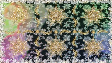 Gri ve nötr renklerdeki altın desenli altın elementler. Raster klasik barok çiçeksiz altın desenli. Süslü dekorasyon. Lüks, kraliyet ve Viktorya dönemi konsepti.