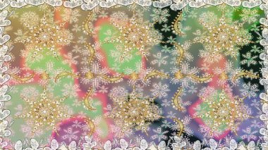 Süslü dekorasyon. Raster illüstrasyonu. Damask altın soyut çiçek nötr ve bej renklerde pürüzsüz desen.