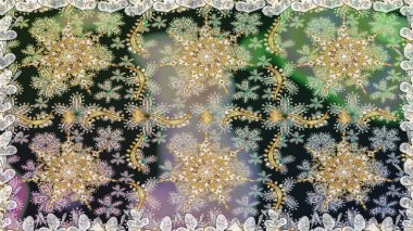 Raster geleneksel oryantasyon süsü. Kusursuz klasik altın desen. Altın desenli gri ve nötr renkler ve altın elementler.