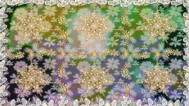 Tarafsız ve gri renklerde altın elementlerle kusursuz desen. Geleneksel oryantasyon süsü. Raster illüstrasyonu. Kusursuz klasik raster altın desenli. Klasik vintage arkaplan.