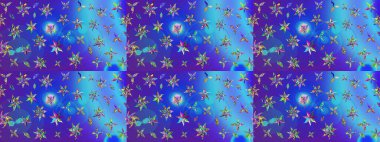 Düz Çiçek Elementleri Tasarımı. Çiçekli çiçek deseni, suluboya. Mavi ve mor renkli çiçekler. Renkli Bahar Teması eskiz kalıbı. Raster illüstrasyonu.