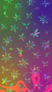 Renkli Bahar Teması eskiz kalıbı. Raster illüstrasyonundaki çiçek desenli çizim. Güzel kumaş deseni. Düz Çiçek Elementleri Tasarımı.