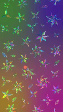 Renkli Bahar Teması eskiz kalıbı. Süslü kumaş deseni. Raster illüstrasyonundaki çiçek desenli çizim. Düz Çiçek Elementleri Tasarımı.