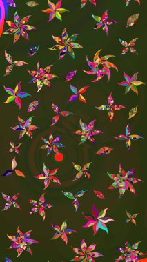 Tekrarlayan çiçek arkaplanı, zarif yeşil ve gri çiçek duvar kağıdı. Yeşil ve gri renkler üzerine çiçek desenli çizimler, el yapımı papatyalar, papatyalar.