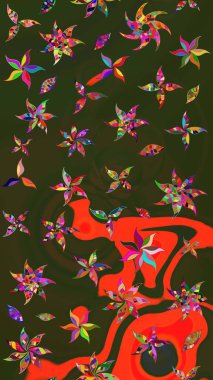 Taşralı şıklığı. Özgürlük stili Millefleur 'lar. Tekstil, duvar kâğıdı, kapaklar, yüzey, baskı, hediye paketi, hatıra defteri, dekupaj. Küçük yabani çiçeklerdeki halk modelini çiz..