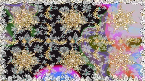 Gri ve nötr renklerde altın elementli pürüzsüz desen. Şam tasarım için kusursuz desen.